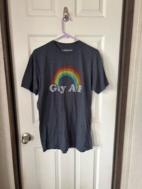 Gay AF Rainbow Graphic Tee - Charcoal by Headline